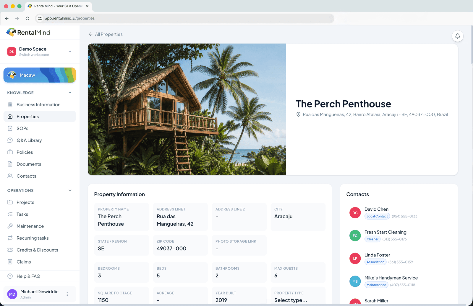 RentalMind’s property workspace